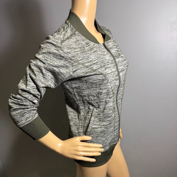RBX Heathered Zip-Up Jacket – Olive Trim (Small) - Picture 1 of 4
